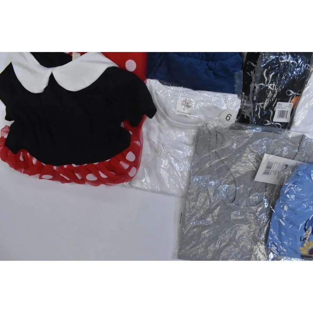 Wholesale Bulk Lot Of 13 Girls Size Small 6/7 Mixed Season Tops Bottoms Dresses